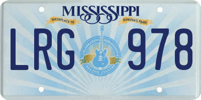 MS license plate LRG978