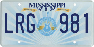 MS license plate LRG981