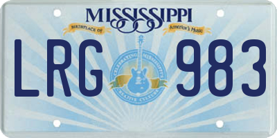 MS license plate LRG983