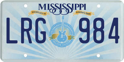 MS license plate LRG984