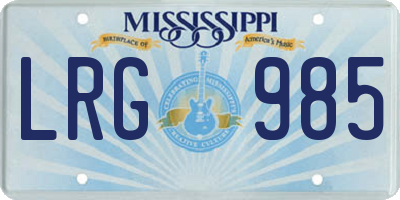 MS license plate LRG985