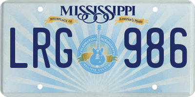 MS license plate LRG986