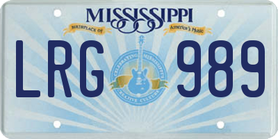 MS license plate LRG989