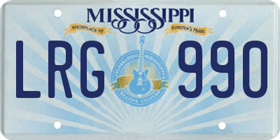 MS license plate LRG990