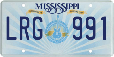 MS license plate LRG991