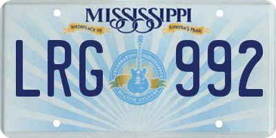 MS license plate LRG992