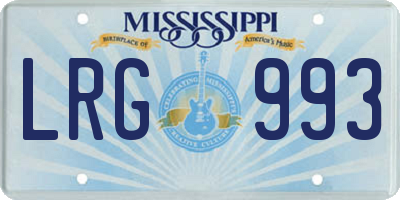 MS license plate LRG993