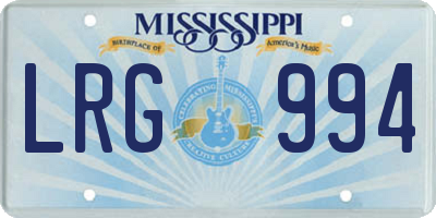 MS license plate LRG994