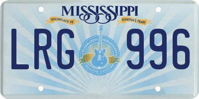 MS license plate LRG996