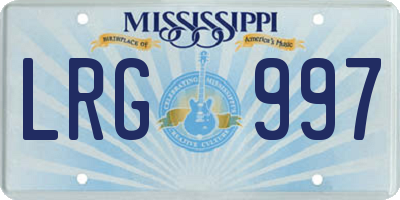 MS license plate LRG997