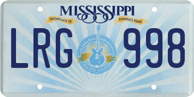 MS license plate LRG998