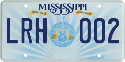 MS license plate LRH002
