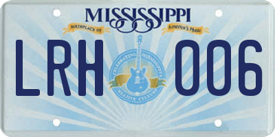 MS license plate LRH006