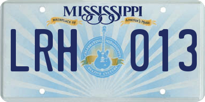 MS license plate LRH013