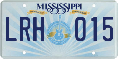 MS license plate LRH015