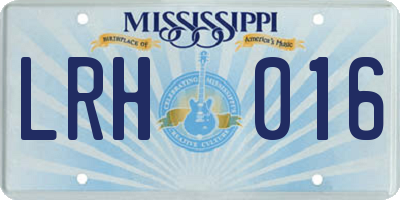 MS license plate LRH016