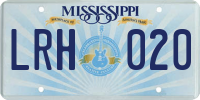 MS license plate LRH020