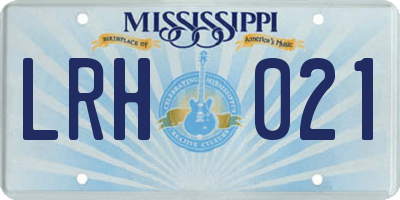 MS license plate LRH021