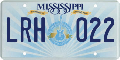 MS license plate LRH022