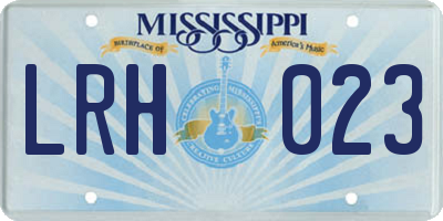 MS license plate LRH023