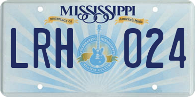 MS license plate LRH024