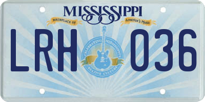 MS license plate LRH036