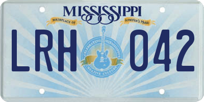 MS license plate LRH042