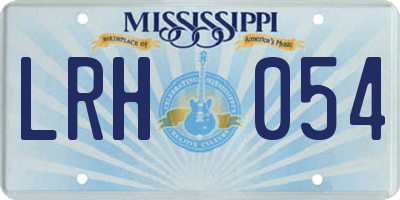 MS license plate LRH054