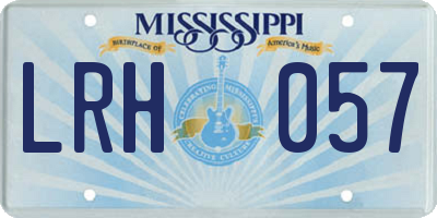 MS license plate LRH057
