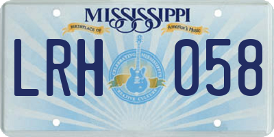 MS license plate LRH058