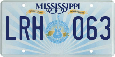 MS license plate LRH063