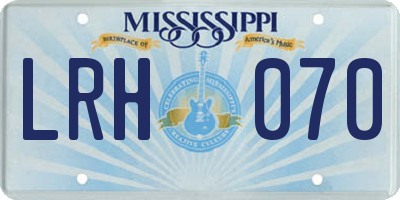 MS license plate LRH070