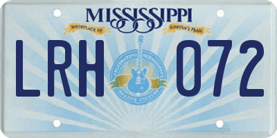 MS license plate LRH072