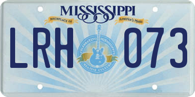 MS license plate LRH073