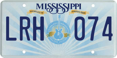 MS license plate LRH074