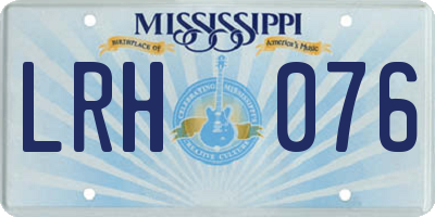 MS license plate LRH076