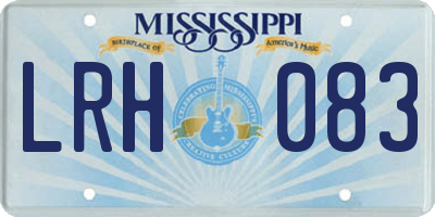 MS license plate LRH083