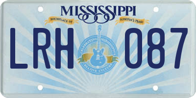 MS license plate LRH087
