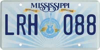 MS license plate LRH088