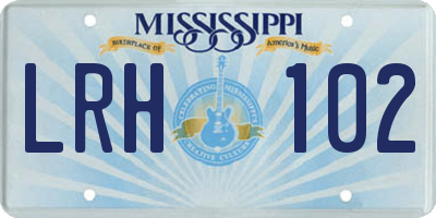 MS license plate LRH102