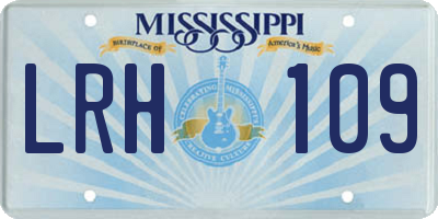 MS license plate LRH109