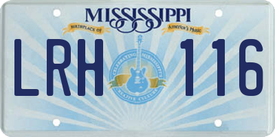 MS license plate LRH116