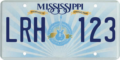 MS license plate LRH123