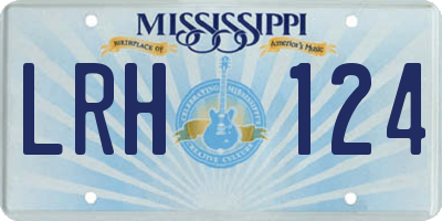 MS license plate LRH124