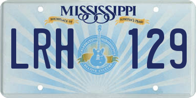 MS license plate LRH129