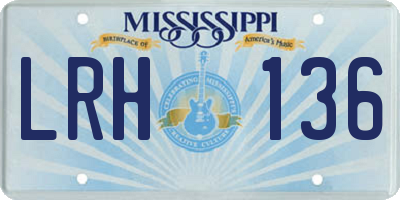 MS license plate LRH136