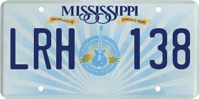 MS license plate LRH138