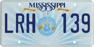MS license plate LRH139