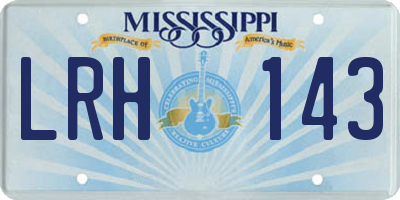 MS license plate LRH143