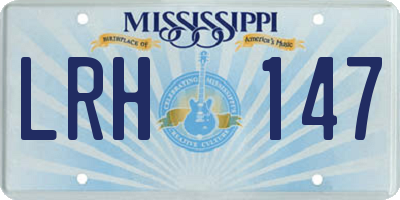 MS license plate LRH147